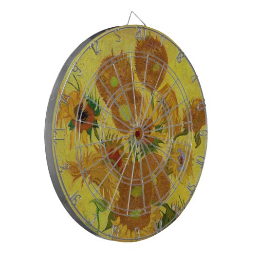 Vincent van Gogh - Vase mit fünfzehn Sonnenblumen Dartscheibe (Vorderseite Links)