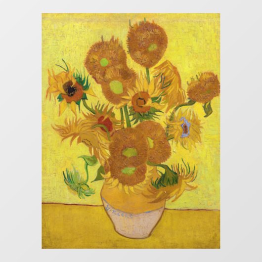 Vincent van Gogh - Vase mit fünfzehn Sonnenblumen Fensteraufkleber (Blatt)