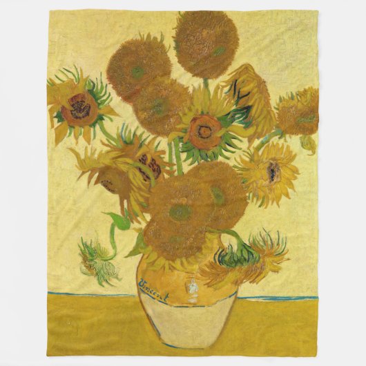 Vincent van Gogh - Vase mit fünfzehn Sonnenblumen Fleecedecke (Vorderseite)