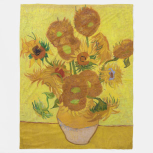 Vincent van Gogh - Vase mit fünfzehn Sonnenblumen Fleecedecke