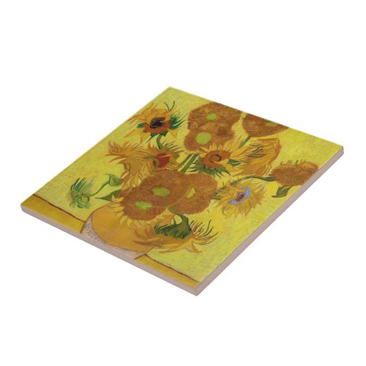 Vincent van Gogh - Vase mit fünfzehn Sonnenblumen Fliese (Seite)