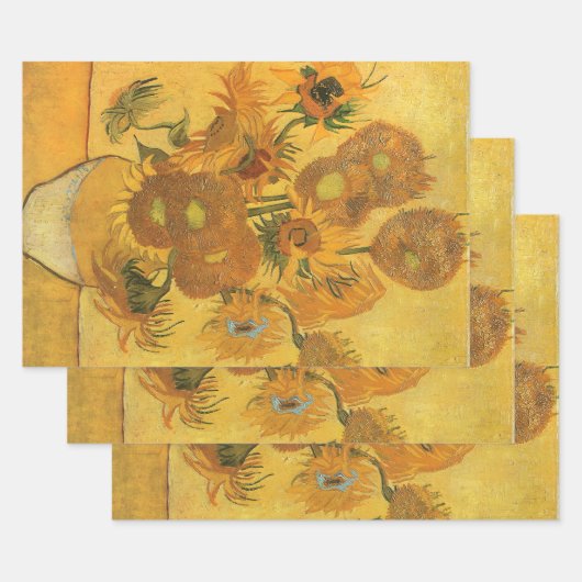 Vincent van Gogh - Vase mit fünfzehn Sonnenblumen Geschenkpapier Set (Set)