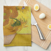 Vincent van Gogh - Vase mit fünfzehn Sonnenblumen Geschirrtuch (Viertel Falte)