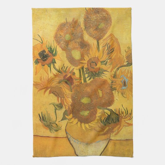 Vincent van Gogh - Vase mit fünfzehn Sonnenblumen Geschirrtuch (Vertikal)