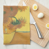 Vincent van Gogh - Vase mit fünfzehn Sonnenblumen Geschirrtuch (Viertel Falte)