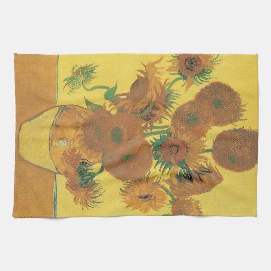 Vincent van Gogh - Vase mit fünfzehn Sonnenblumen Geschirrtuch (Horizontal)