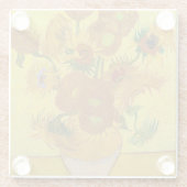 Vincent van Gogh - Vase mit fünfzehn Sonnenblumen Glasuntersetzer (Rückseite)