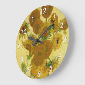 Vincent van Gogh - Vase mit fünfzehn Sonnenblumen Große Wanduhr (Winkel)