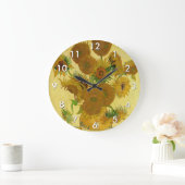 Vincent van Gogh - Vase mit fünfzehn Sonnenblumen Große Wanduhr (Zuhause)
