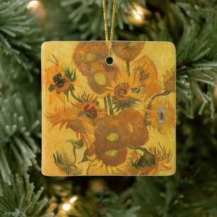 Vincent van Gogh - Vase mit fünfzehn Sonnenblumen Keramikornament