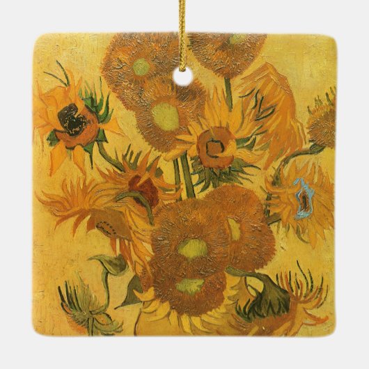 Vincent van Gogh - Vase mit fünfzehn Sonnenblumen Keramikornament (Rückseite)