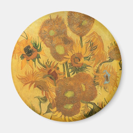 Vincent van Gogh - Vase mit fünfzehn Sonnenblumen Magnet (Vorne)