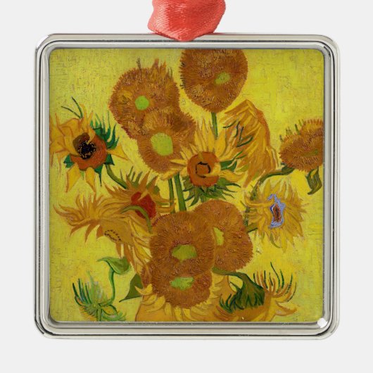 Vincent van Gogh - Vase mit fünfzehn Sonnenblumen Ornament Aus Metall (Vorne)