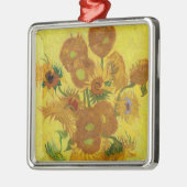 Vincent van Gogh - Vase mit fünfzehn Sonnenblumen Ornament Aus Metall (Links)