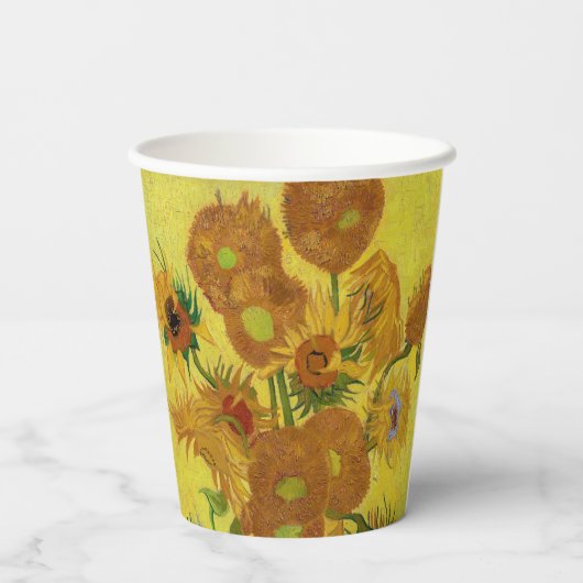 Vincent van Gogh - Vase mit fünfzehn Sonnenblumen Pappbecher (Rückseite)