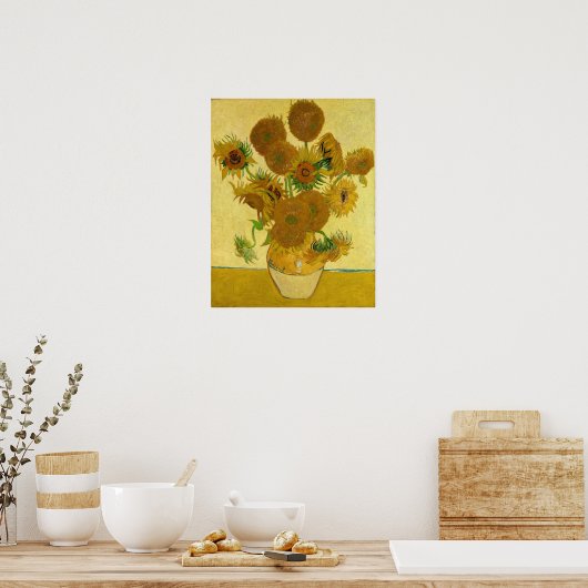 Vincent van Gogh - Vase mit fünfzehn Sonnenblumen Poster (Küche)