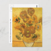 Vincent van Gogh - Vase mit fünfzehn Sonnenblumen Postkarte (Vorne/Hinten)