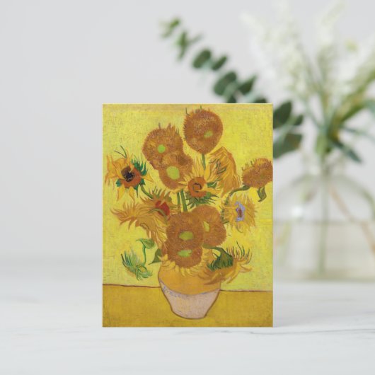 Vincent van Gogh - Vase mit fünfzehn Sonnenblumen Postkarte (Stehend Vorderseite)