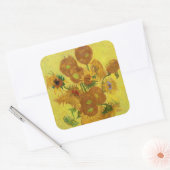 Vincent van Gogh - Vase mit fünfzehn Sonnenblumen Quadratischer Aufkleber (Umschlag)