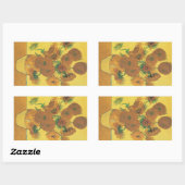 Vincent van Gogh - Vase mit fünfzehn Sonnenblumen Rechteckiger Aufkleber (Blatt)