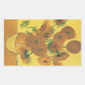 Vincent van Gogh - Vase mit fünfzehn Sonnenblumen Rechteckiger Aufkleber (Vorderseite)