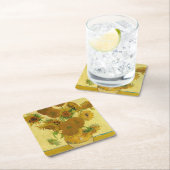 Vincent van Gogh - Vase mit fünfzehn Sonnenblumen Rechteckiger Pappuntersetzer (Vor Ort)