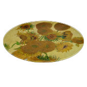 Vincent van Gogh - Vase mit fünfzehn Sonnenblumen Schneidebrett (Ecke)