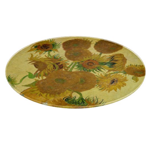 Vincent van Gogh - Vase mit fünfzehn Sonnenblumen Schneidebrett (Ecke)