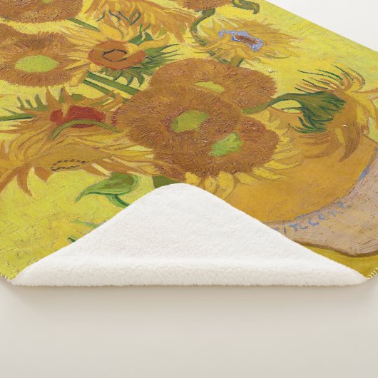 Vincent van Gogh - Vase mit fünfzehn Sonnenblumen Sherpadecke (3/4)