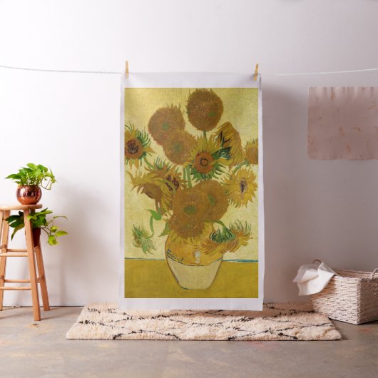 Vincent van Gogh - Vase mit fünfzehn Sonnenblumen Stoff (Beispiel)