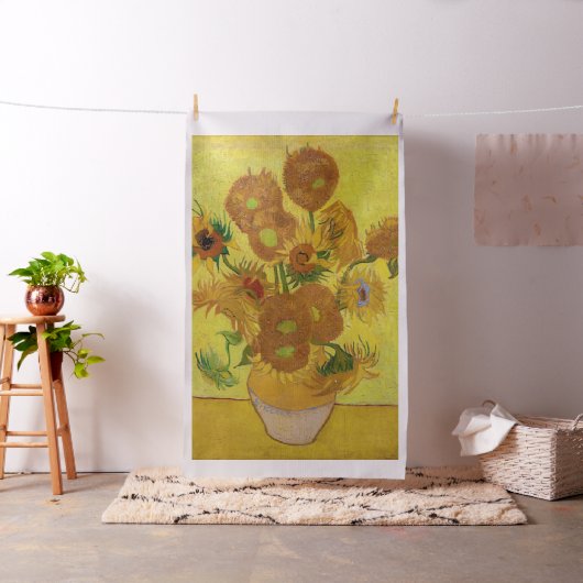 Vincent van Gogh - Vase mit fünfzehn Sonnenblumen Stoff (Beispiel)