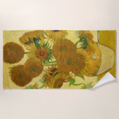 Vincent van Gogh - Vase mit fünfzehn Sonnenblumen Strandtuch (Vorderseite)