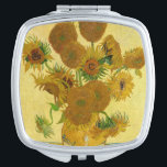 Vincent van Gogh - Vase mit fünfzehn Sonnenblumen Taschenspiegel<br><div class="desc">Vase mit 15 Sonnenblumen / Vase avec quinze turnesols - Vincent Van Gogh,  August 1888 - Sonnenblumen 1888,  Fassung (F454)</div>