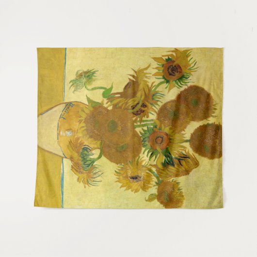 Vincent van Gogh - Vase mit fünfzehn Sonnenblumen Wandteppich (Vorderseite (Horizontal))