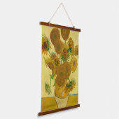 Vincent van Gogh - Vase mit fünfzehn Sonnenblumen Wandteppich Mit Holzrahmen (Gewinkelt)