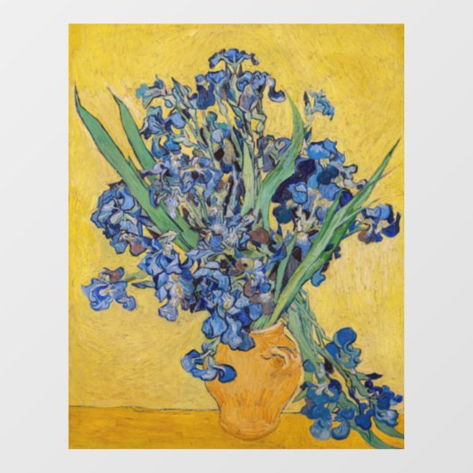 Vincent van Gogh - Vase mit Iren Fensteraufkleber (Blatt)