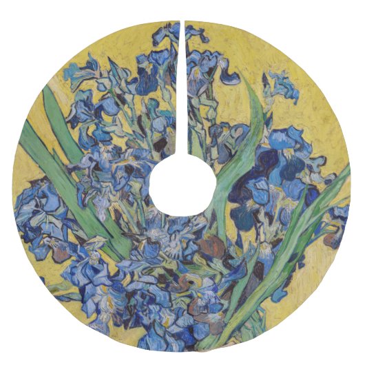 Vincent van Gogh - Vase mit Iren Polyester Weihnachtsbaumdecke (Vorderseite)