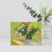 Vincent Van Gogh Vase mit Oleandern und Büchern Postkarte (Stehend Vorderseite)