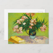 Vincent Van Gogh Vase mit Oleandern und Büchern Postkarte (Vorne/Hinten)