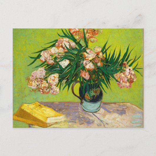 Vincent Van Gogh Vase mit Oleandern und Büchern Postkarte (Vorderseite)