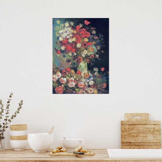 Vincent Van Gogh - Vase mit Pflücken, Cornblumen, Poster (Küche)