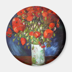 Vincent Van Gogh Vase mit Red Poppies Fine Art Magnet
