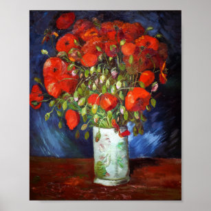 Vincent Van Gogh Vase mit Red Poppies Fine Art Poster