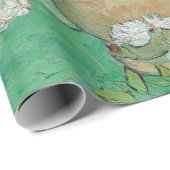 Vincent van Gogh Vase mit rosa Rosen Geschenkpapier (Rolleneckpunkt)