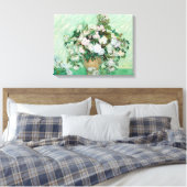 Vincent van Gogh Vase mit rosa Rosen Leinwanddruck (Insitu (Schlafzimmer))