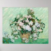 Vincent van Gogh Vase mit rosa Rosen Poster (Vorne)