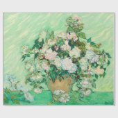 Vincent Van Gogh Vase mit rosa Roses Fine Art Geschenkpapier (Flach)