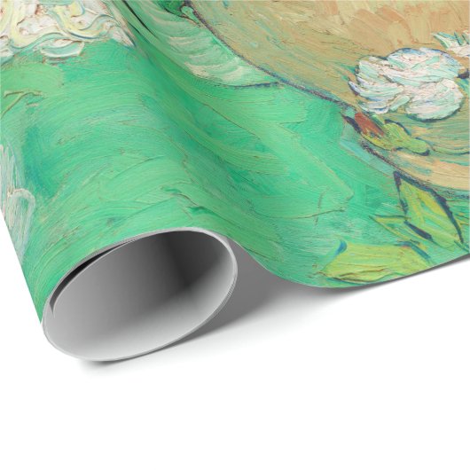 Vincent Van Gogh Vase mit rosa Roses Fine Art Geschenkpapier (Rolleneckpunkt)