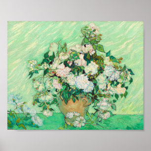 Vincent Van Gogh Vase mit rosa Roses Fine Art Poster