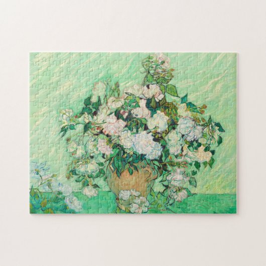 Vincent Van Gogh Vase mit rosa Roses Fine Art Puzzle (Horizontal)